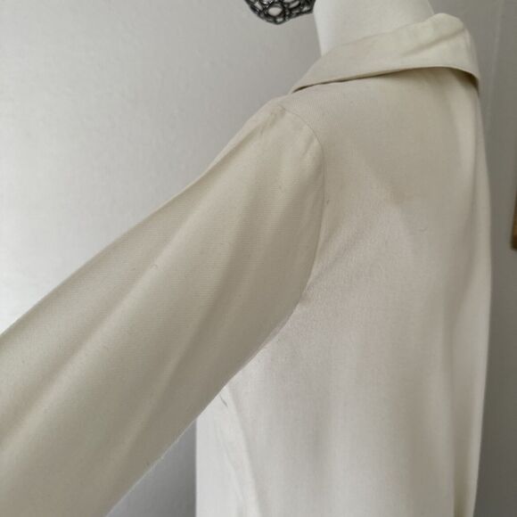 Vintage Dress Two Tones Button Up Plaid Solid Cream Blue Size S - Picture 10 of 16